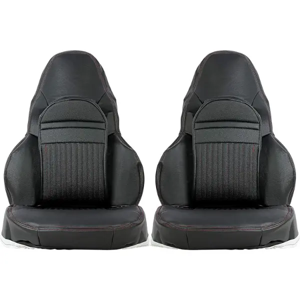 Seat Covers Compatible with 1997-2004 Chevrolet Corvette C5 Black Synthetic Leather