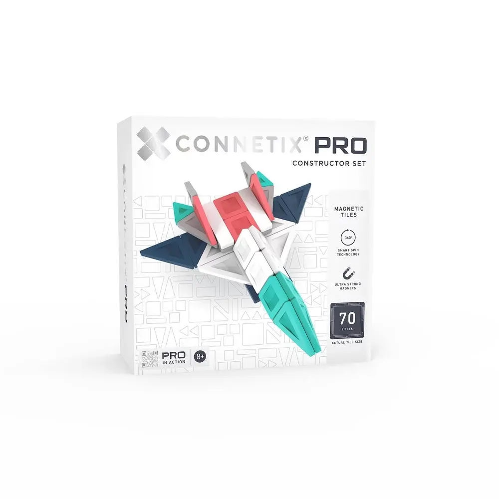 CONNETIX Magnetic Tiles Constructor Set 70pc: Educational Focus on Creative Thinking Includes 70 Building Components