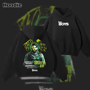 Limited Homelander The Boys "Bloody Diabolical" Anti-Superhero War Comics Edition Double Print Lightweight Acid Washed Tee Hoodie Sweater TV Series Graphic Design Unisex Top Cotton Streetwear Comic Movies T-Shirt Menswear Womenswear