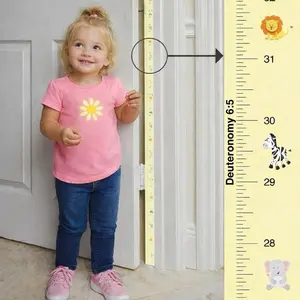 Mom Approved Child Growth Chart Fits in Door Jamb Removable Self Adhesive 72 x 1.25 Inches Yellow Animal Kingdom