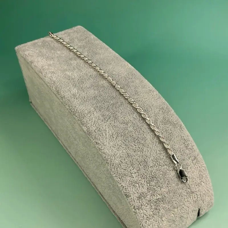 100% 925 sterling silver diamond cut rope bracelet!! 7 inch long & 3.2mm thick! Made in Italy with the finest silver! PLUX coating to ensure no tarnishing!