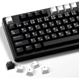 XVX Black  Keycaps, Double Shot PBT Keycap Set, 146  Cherry Profile WOB Keycaps Fit for Cherry Gateron MX Switches Mechanical Gaming Keyboard