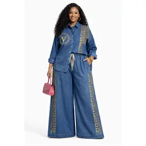 2 piece Regal Embellished Denim Set