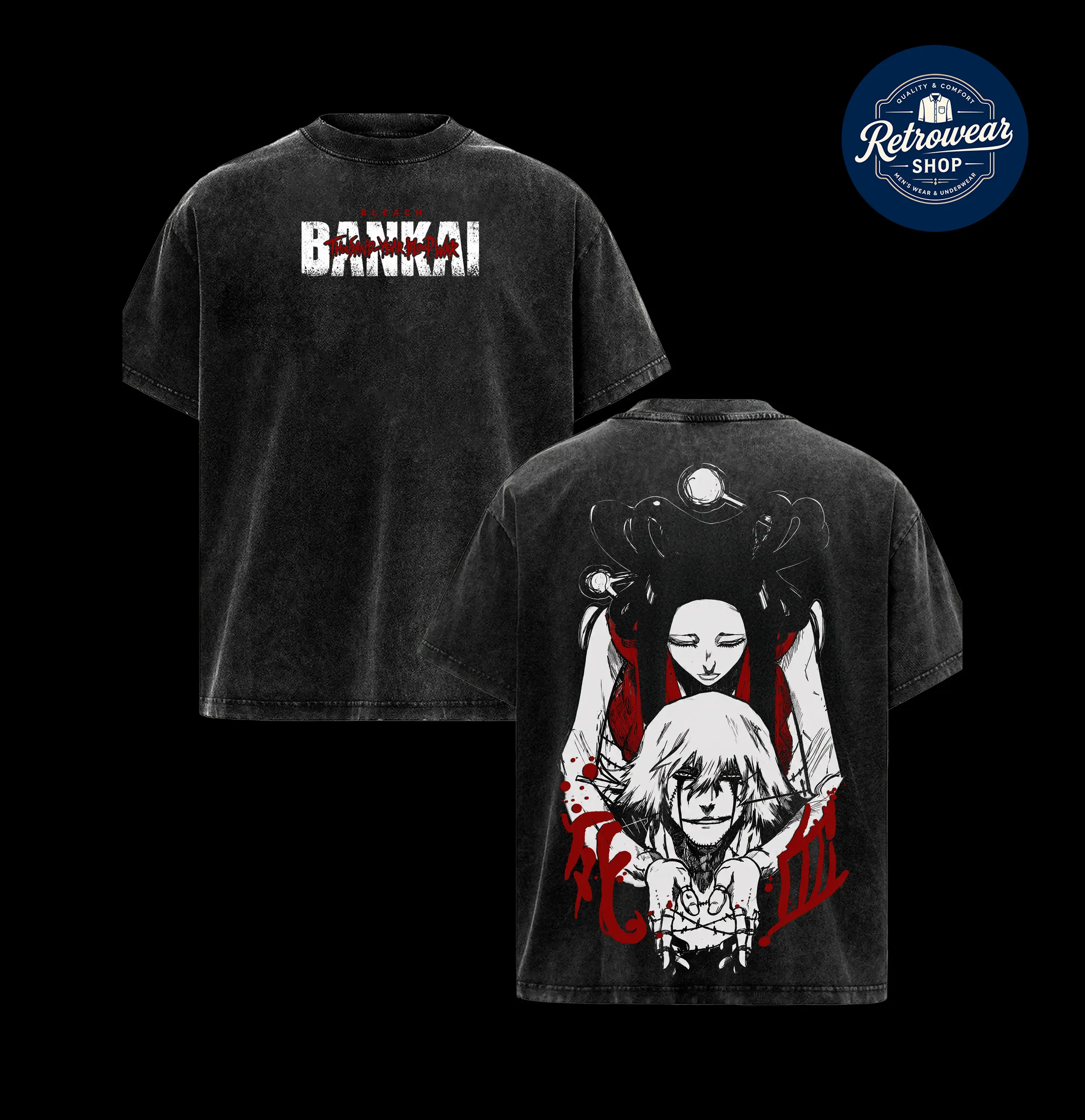 Men's Short-Sleeve Double-Sided Graphic Tee - Kisuke Urahara Bankai Bleach TYBW Themed Menswear Top, Tops