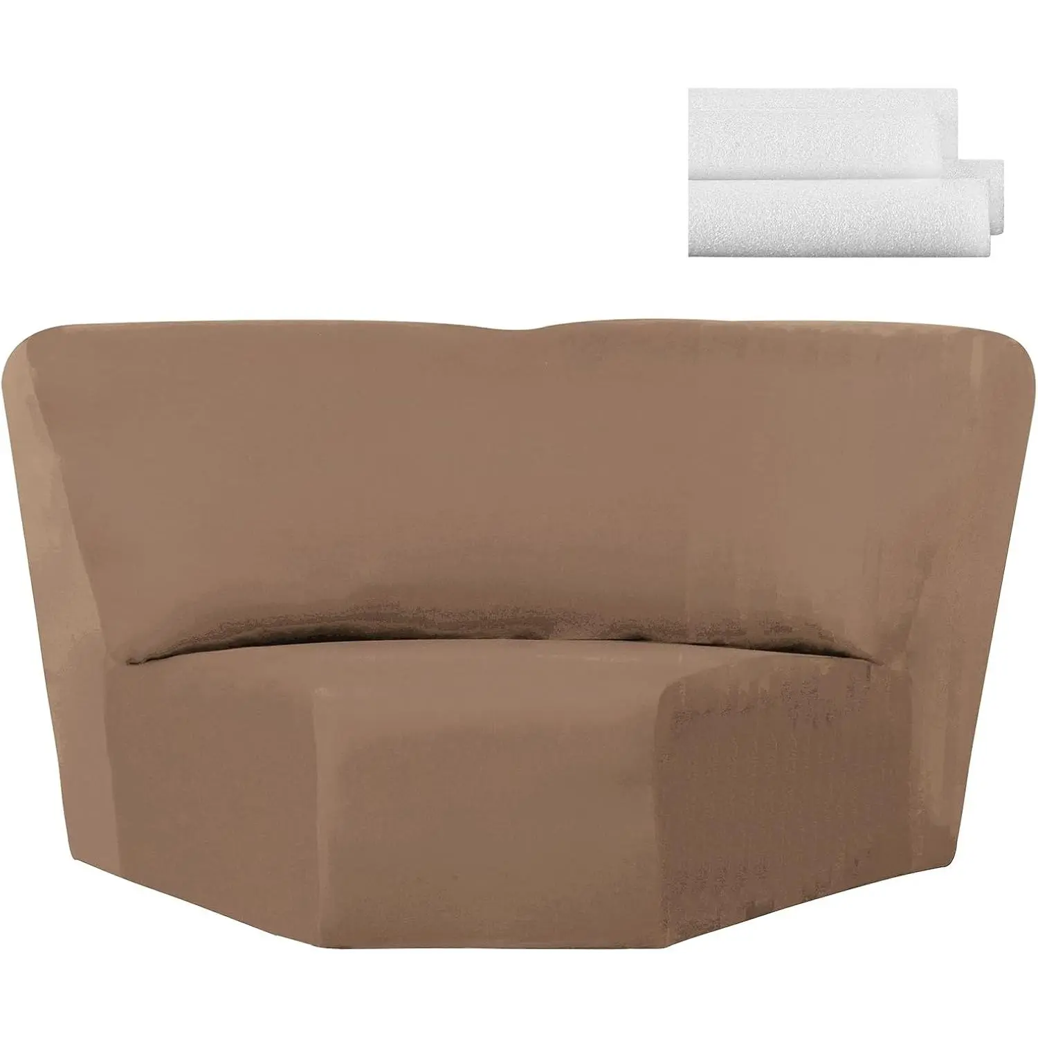 Corner Sofa Cover Stretch Corner Couch Cover Furniture Protector for Living Room Sectional Recliner Sofa Slipcover Reclining L Shape Couch Additional Seat(Light Brown,Milk Silk)