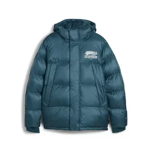 PUMA Mens X Lmc Pertex Primaloft Puffer Jacket Athletic Outerwear Casual - Green