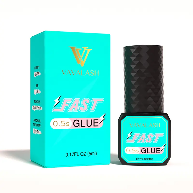 VAVALASH Fast-Drying Liquid Eyelash Glue (5ml) - 0.5s Dry Time, Waterproof, Oil-Proof, Invisible Adhesion, Makeup Essential for Lash Artists, Classic Volume Individual Lashes, Glue & Adhesion False Eyelashes & Adhesives