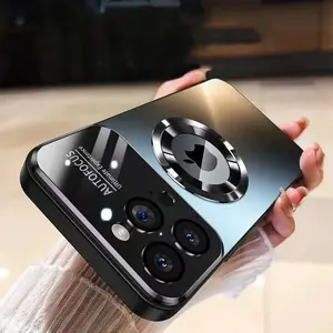 The titanium metal luxurious matte finish case is suitable for iPhone 17 Air 17, 16, 15, 14, 13, 12, 11 Pro Max Plus phones.The iPhone 15/15 Pro/15 Pro Max features wireless charging, dust protection, and shock resistance. phone case