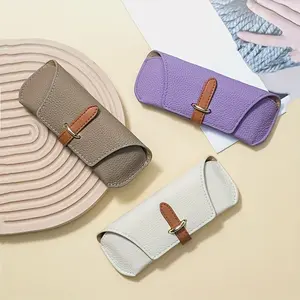 Faux Leather Glasses Case for Reading Glasses And Glasses, Portable And Pressure-Resistant, Thick Faux Leather Eyewear Bag - Suitable for Various Glasses, Sunshades, And Glasses