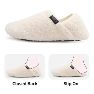 Women's Solid Color House Slippers, Cozy Sock Shoes with Soft Rubber Sole, Casual Soft Comfortable Home Slippers, Slip on Warm Slippers for Indoor & Outdoor Use for Fall & Winter