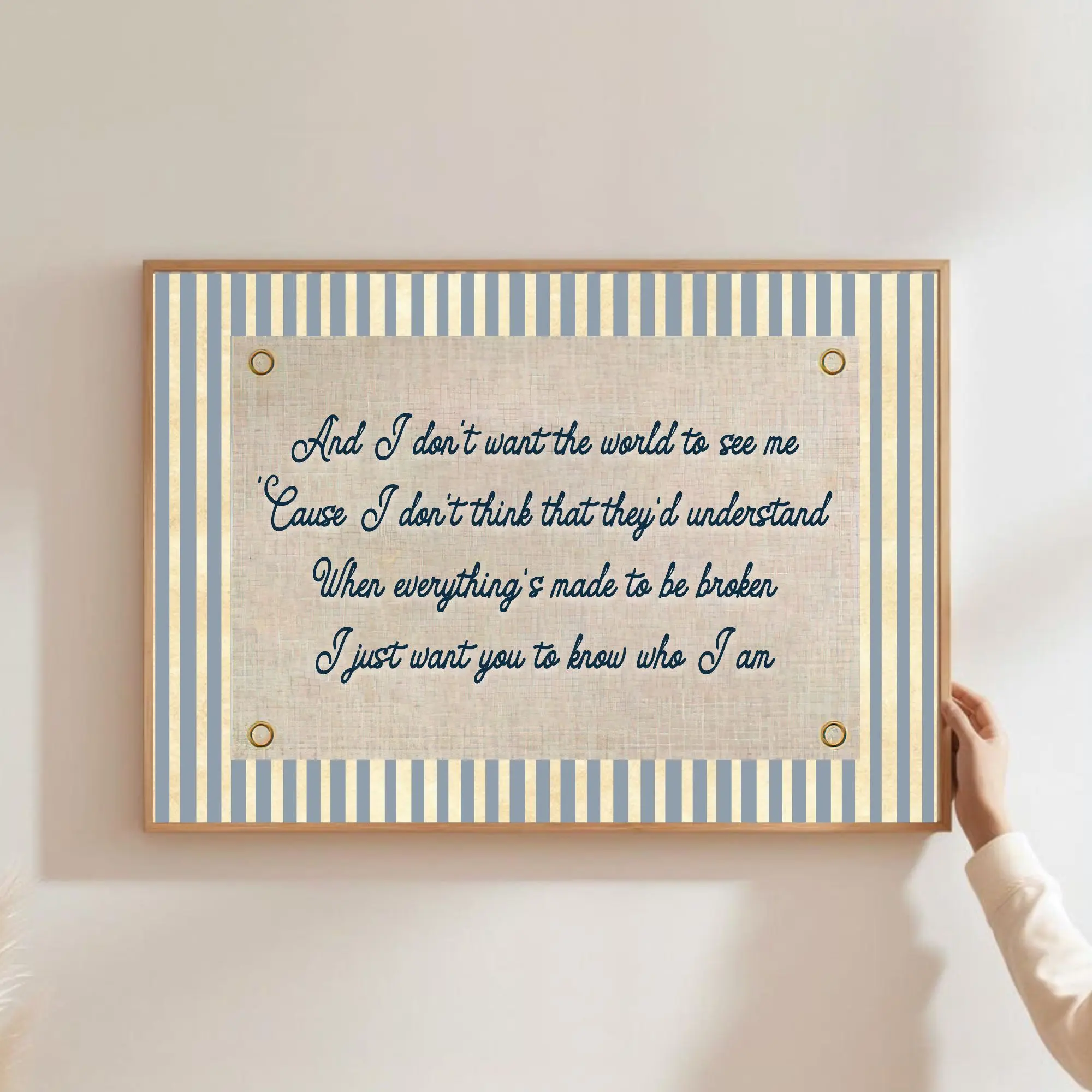 And I Don't Want The World To See Me Print Poster No Frame Uplifting Quote Art Print Goo Goo Dolls Lyric Poster, Iris by Goo Goo Dolls Art