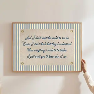 And I Don't Want The World To See Me Print Poster No Frame Uplifting Quote Art Print Goo Goo Dolls Lyric Poster, Iris by Goo Goo Dolls Art