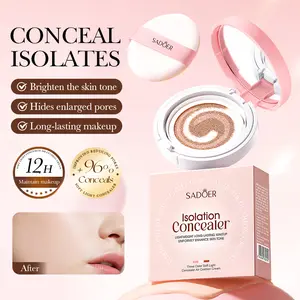 3-Color Concealer Air Cushion | BB Cream Foundation Tinted Moisturizer | Long-Lasting 12H Makeup | Hydrating Anti-Aging | Covers Pores Brightens Skin Tone Glass Skin Cushion | soft glam concealer