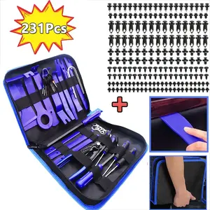 231-Piece Car Interior Removal Tool Set, Includes Plastic Pry Bar, Fastener Remover, Clips, Essential Auto Repair Tools, Blue Color