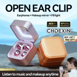 TWS Wireless Earbuds with Mirror Case – Bluetooth Headphones Low Latency Stereo Bass, Rechargeable Charging Case with Built-in Makeup Mirror Women Gift