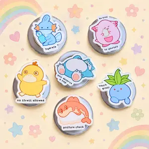 Cute Kawaii Creature Phone Grip Positive Reminder Phone Holder Cartoon Animal Grip Stand Pastel Aesthetic Gift