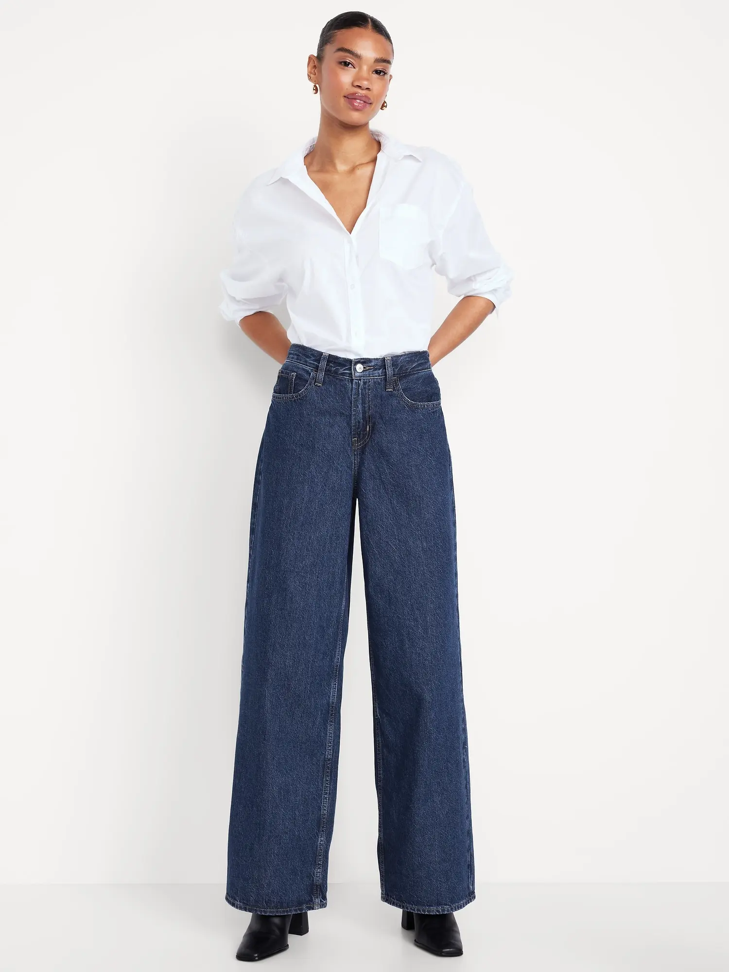 Old Navy Women's Mid-Rise Wow Baggy Wide-Leg Jeans