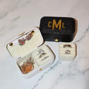 The Milan Mini Jewelry Box – Personalized Small Travel Jewelry Case with Gold or Silver Name, Custom Gift for Her