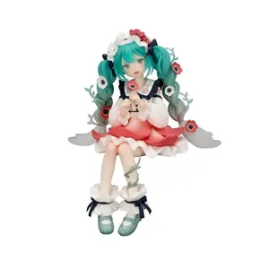 Original Model FuRyu Noodle Stopper Hatsune Miku 14cm Flower Fairy Anemone Figure Anime Figurine Collections Toys Gifts