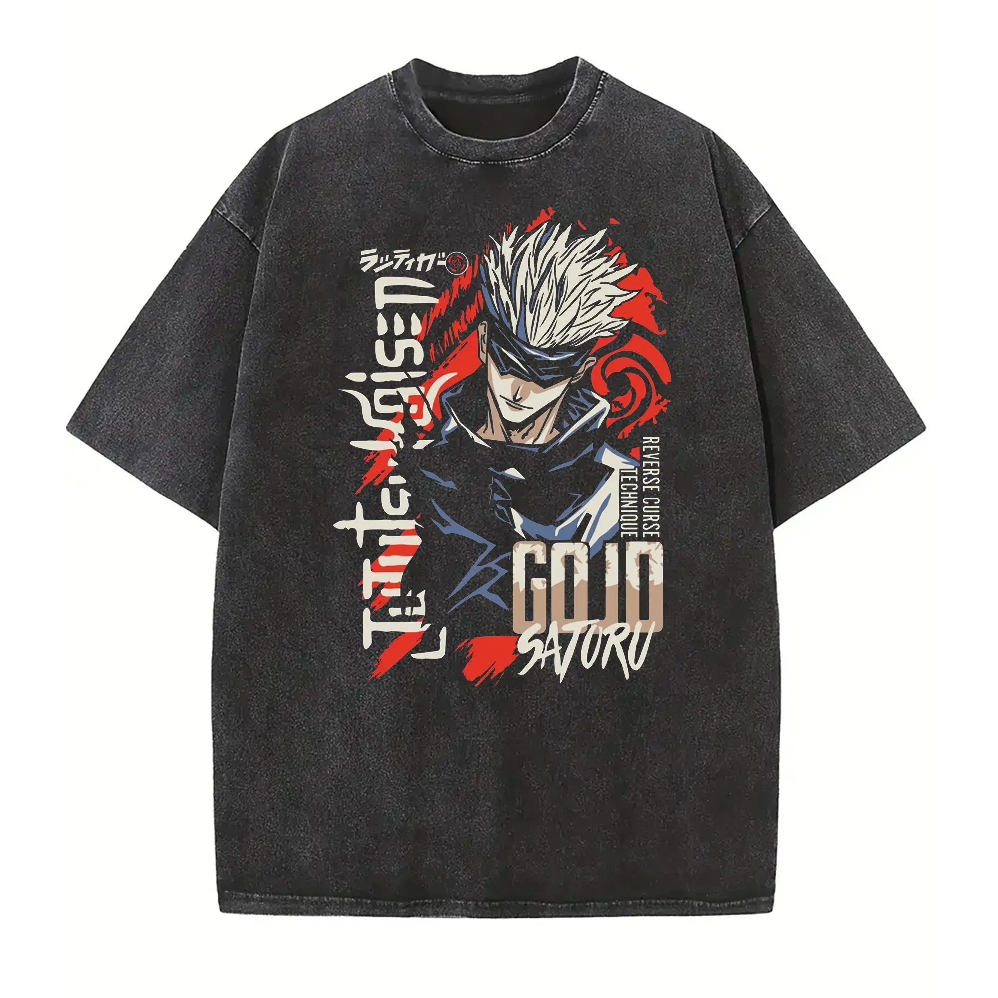 Gojo Satoru "Jujutsu Kaisen" Washed Oversized Tee - Anime Streetwear