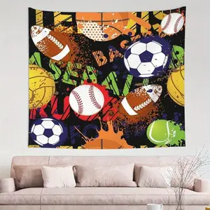 Basketball Football Baseball Rugby Tapestry Tapestry, Wall Decor Tapestry, Home Living Room Bedroom Decor Tapestry
