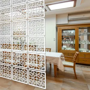 Hanging Room Divider,10 Pieces Wood-Plastic Hanging Panels 0.2“Thick Screen Panel for Living Room Bedroom Home Decoration(FY,11.4"X11.4")