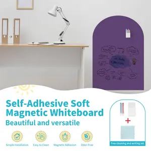 1pc Tenant Friendly Self-Adhesive Magnetic Whiteboard-Easy To Install Without Tools,Strong Adhesive Smooth Wall, Comes With 1 Storage Box, 2 Water-Based Crayons And 1 Piece Of Cloth, Whiteboard Set