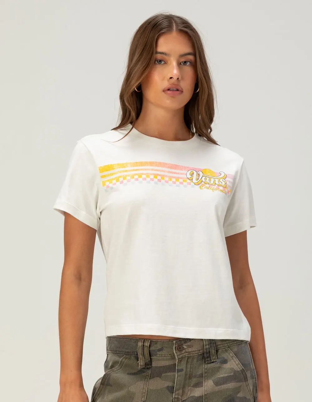 VANS Cali Stripe Womens Baby Tee VANS Cali Stripe Womens Baby Tee