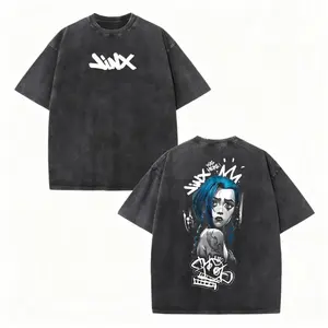valentine shirts Retro Vintage Jinx x Powder Arcane: League of Legends Washed T-shirt Game Cotton Game Lover Unisex Shirt Gift for Him Her Y2K Hoodie Sweatshirt Clothes