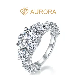 【#13 Redamancy】 Full Moissanite main stone and side stone rings with 925 Sterling Silver High Quality Luxury Engagement Anniversary Gifts Jewelry Synthetic Moissanite