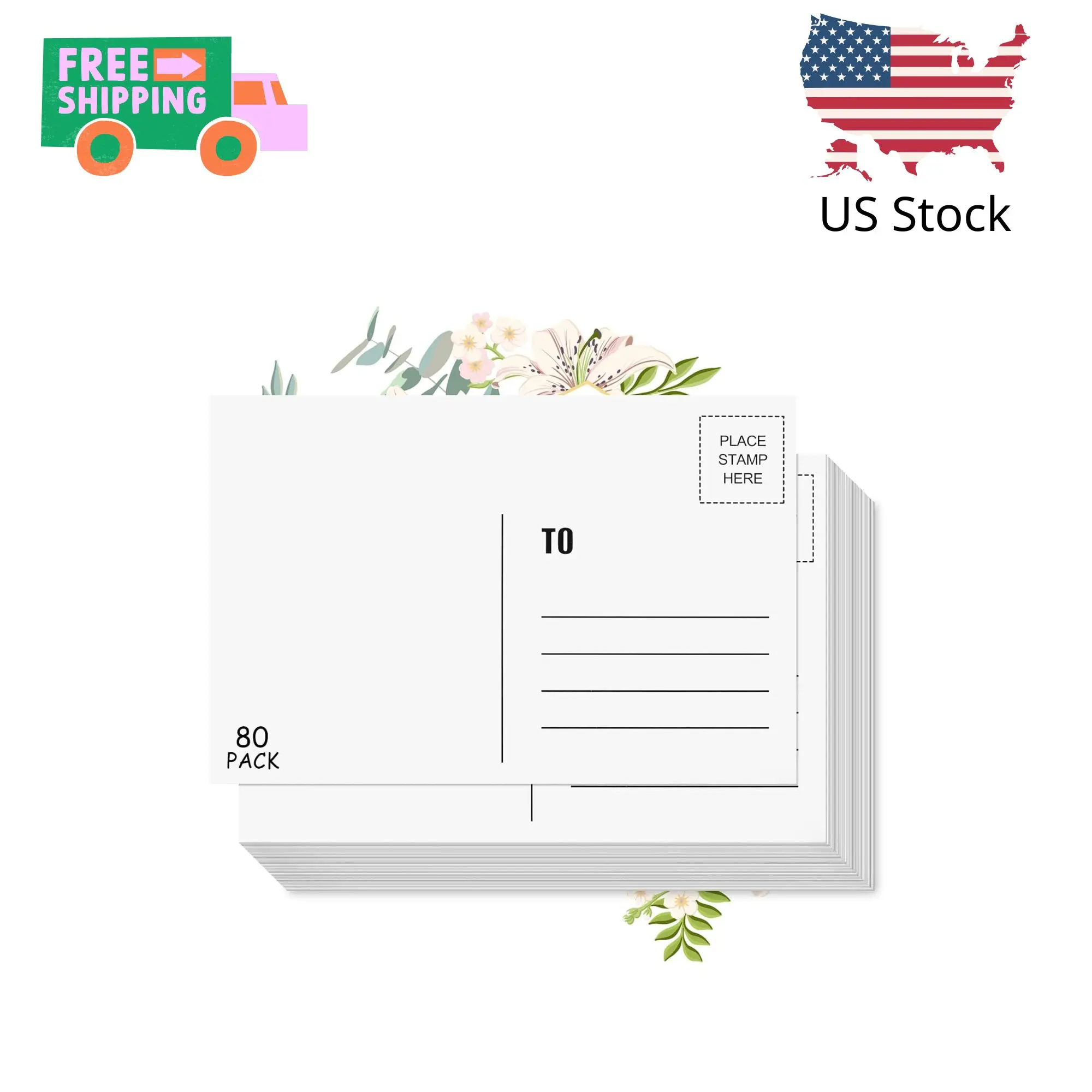 Post Shipping Card Blank Postcards for Mailing, 80 Post Cards for Mailing, 300 GSM White 4 ...