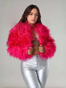 Women's New Short Jacket Loose Faux Leather Cardigan Fur Coat, Casual Fashion Outerwear, Comfortable and Stylish, Style
