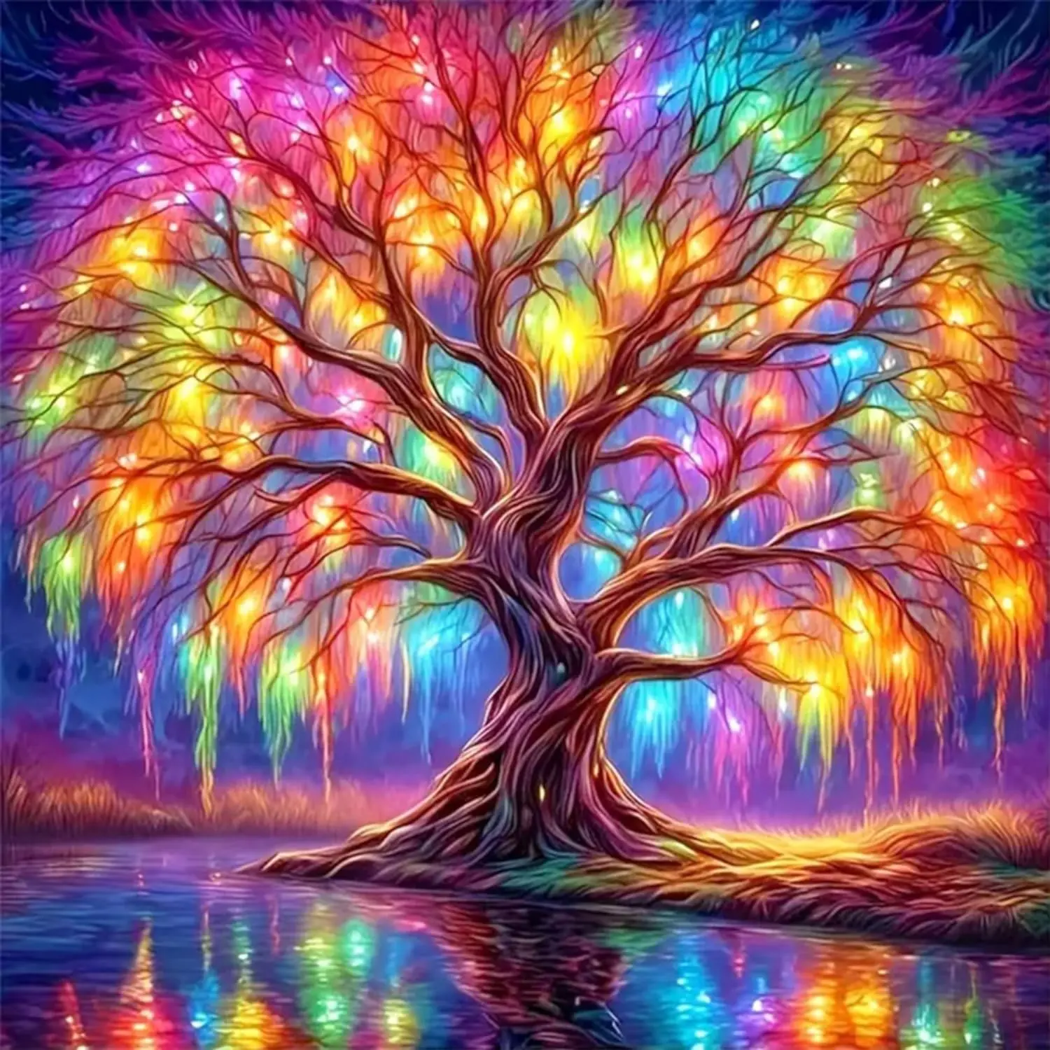 Tree of Life Diamond Painting Kits for Adults,Full Drill Diamond Art Kits for Beginners,Round 5D DIY Diamond Dots Paintings, Diamonds Pictures Gem Art and Crafts Home Decor 13.78x13.78 inch