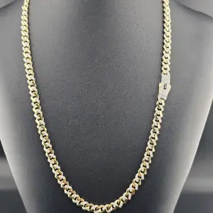 14k Gold Monaco Design Necklace, 22-in, 6.5mm, for Everyday Wear