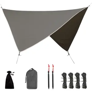 Hammock Tarp - Rain Tarp for Camping Hammock Tent  Camping Gear Must Haves w/Easy Set Up Including Tent Stakes and Carry Bag