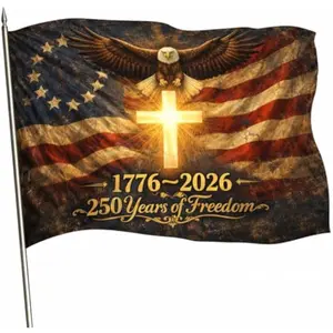 Double-sided American Flag 250th Anniversary Edition Heavy Duty Outdoor US Flag We The People 1776-2026 Patriotic Decor for 4th of July Independence Day Yard Garden Home