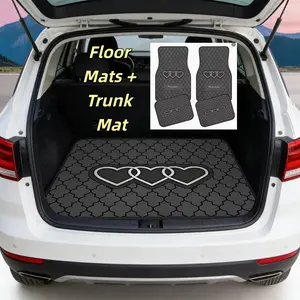 5 Piece All Weather Floor Mats and Cargo Liner Heavy Duty Waterproof Rubber Non Slip Universal Fit for SUV Truck Van Odorless Easy Clean Car Protection