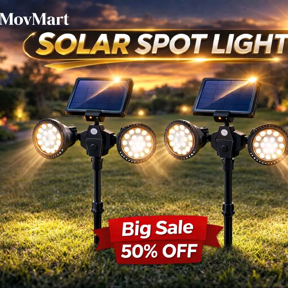 Solar Motion Sensor Outdoor Flood Lights, 1400-Lumens 36-LED Dual Heads Auto Shut-Off Waterproof Security Wall Lights for Patio, Garden Home Improvement