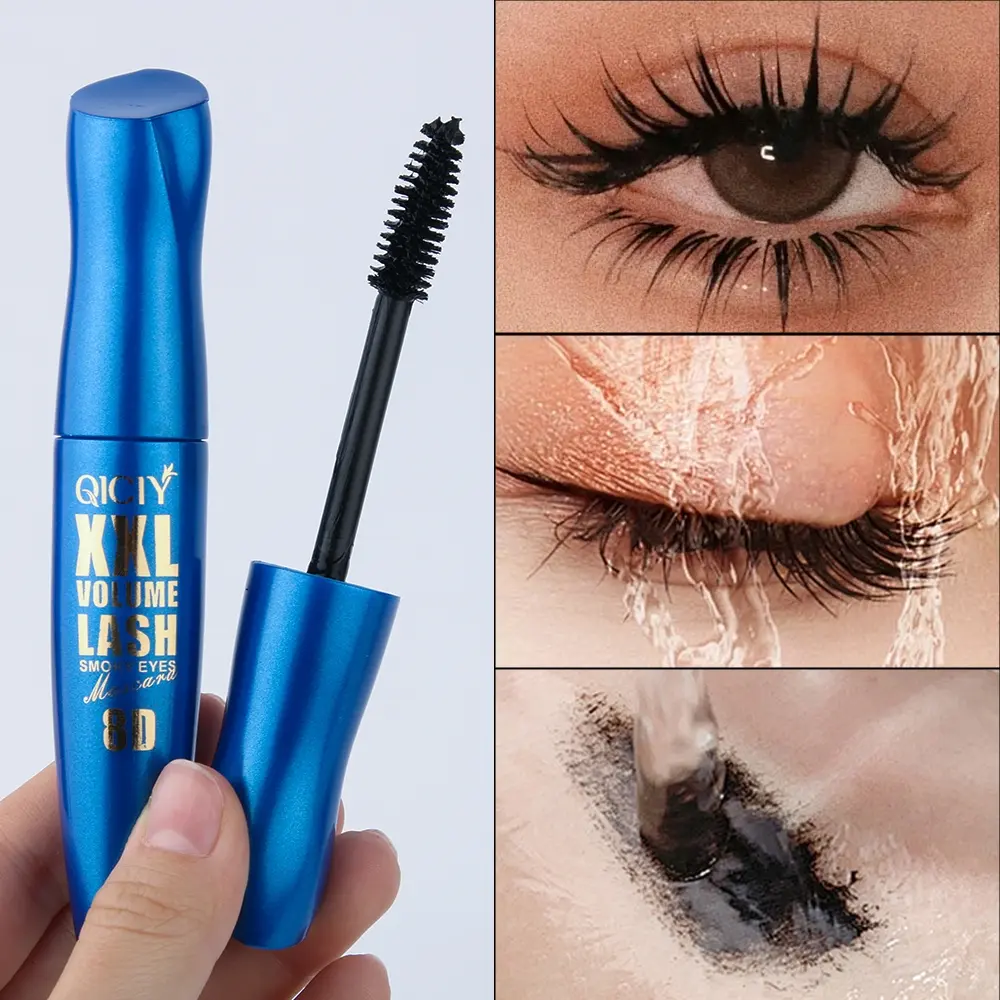 1PC waterproof and sweat resistant eye black, fast drying, natural, plump, durable, curly eye black, Fanning Volumizing Mascara, Voluminous Lengthening Mascara, Waterproof Volume Lengthening