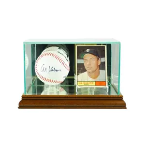 Perfect Cases  Card and Baseball Display Case- Walnut