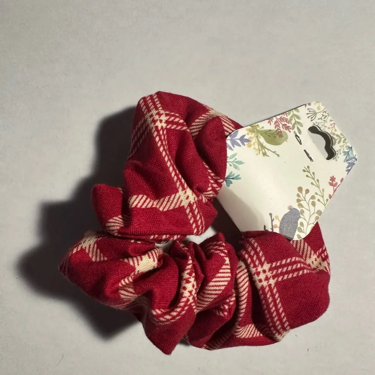 Red plaid scrunchie