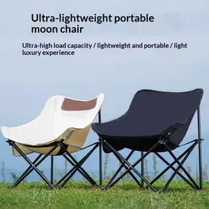 Portable Camping Moon Chair - Ultralight Folding Outdoor Lounge Chair, Comfortable Compact Lawn Chair for Beach, Fishing, Camping Setup & BBQ
