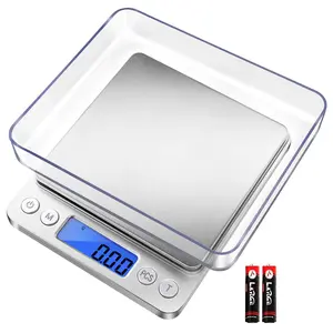Digital durable Kitchen tool Scale 3000g/0.1g High Precision, Pocket Food Scale with 6 Measure Modes, LCD Display & Tare Function, Grams Ounces Scale with 2 Trays for Cooking, Nutrition, Reptiles (Battery Included) home commercial use