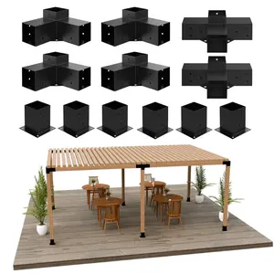 Heavy Alloy Steel 2.5mm Thick Pergola Kit for 4"x 4" (Actual 3.6" X 3.6")Lumber, Woodworks DIY Pergola Brackets Suitable forBackyard, Gardens, Patio and Metal Gazebo Kits