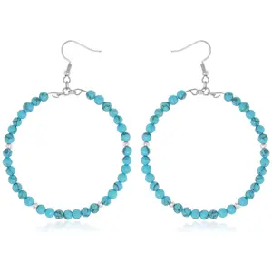 Steel by Design Howlite Beaded Hoops