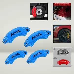 AOOA Aluminum Cover Compatible for Chevrolet Silverado 1500 (2007-2025) Front and Rear Caliper -set of 4