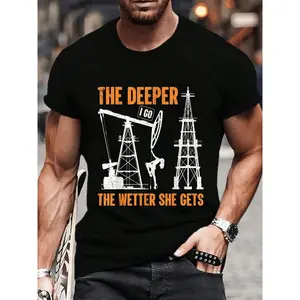 100% Cotton Oil Rig Drilling Lifestyle Oilfield Worker Hard Hat & Boots T-Shirt Women's Men's Graphic Tee Crew Neck summer vacation Tops