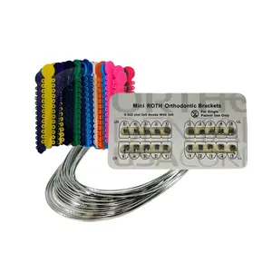 Braces elastics OrthodentalUSA Mini ROTH Orthodontic Brackets Kit x 1 - 1008 pcs Ligature Ties & 10 pcs NiTi Superelastic Arch Wire - United States Made - Oral Care