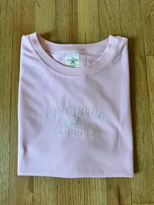 Blair Pink Basic Watercolor Embroider Tee