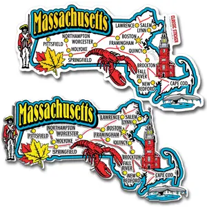 Massachusetts Jumbo State Magnet & Sticker Set by Classic Magnets
